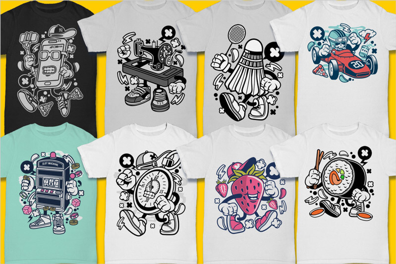 cartoon vector t-shirt designs cartoon - Cartoon Vector Part 3 T-shirt Designs Preview 11