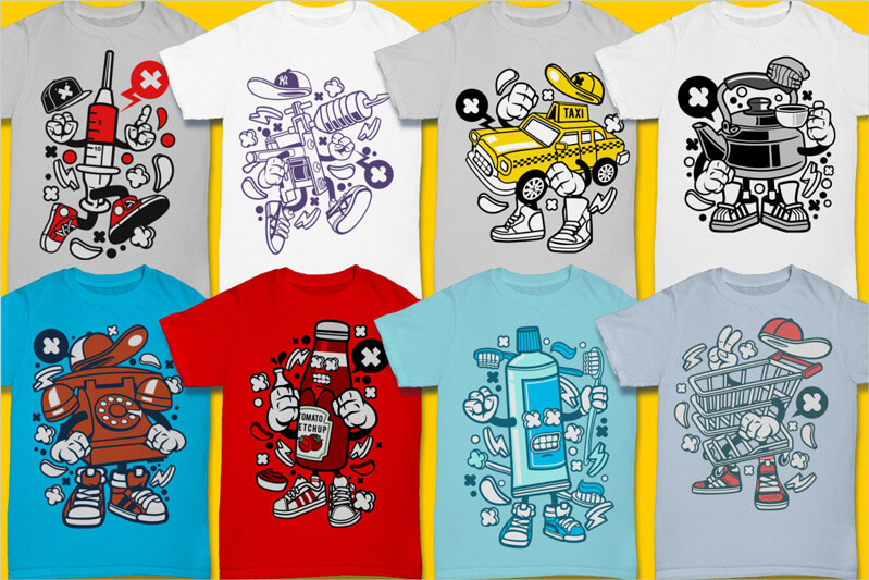 cartoon vector t-shirt designs cartoon - Cartoon Vector Part 3 T-shirt Designs Preview 12