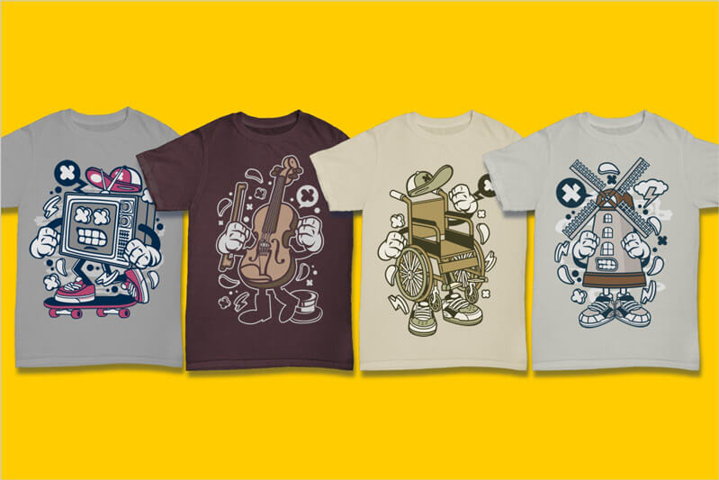 cartoon vector t-shirt designs cartoon - Cartoon Vector Part 3 T-shirt Designs Preview 13