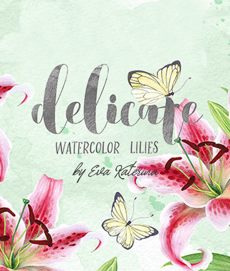 FREE Delicate Watercolor Lilies Cover