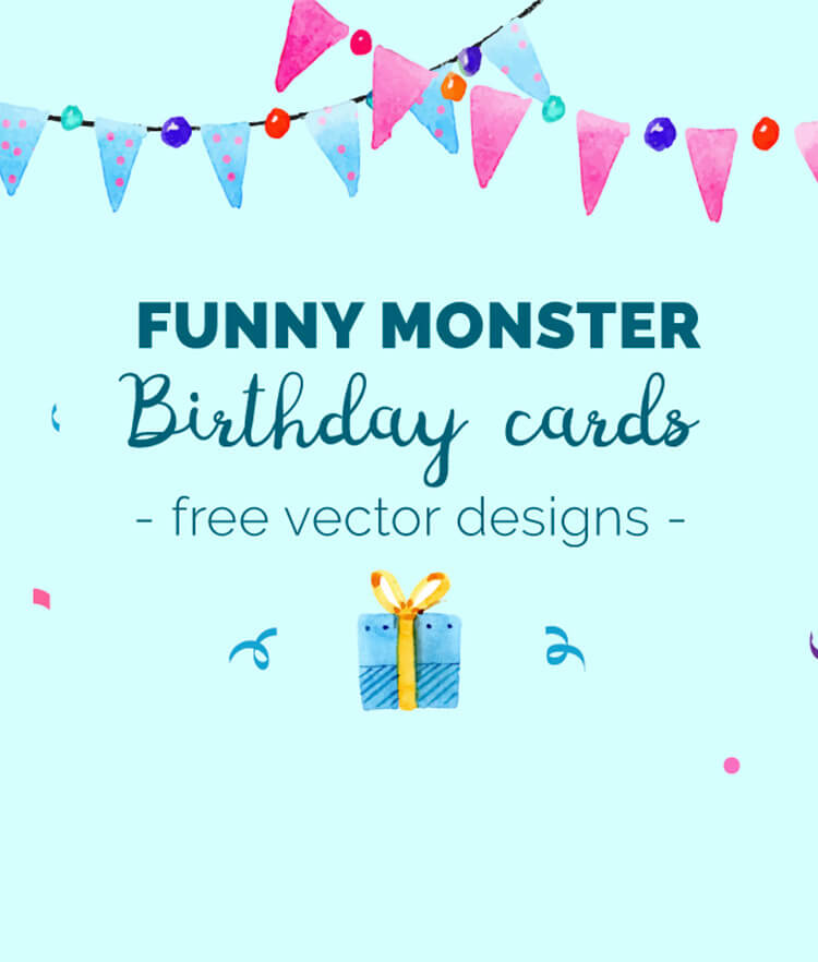 FREE Funny Monster Birthday Cards Cover