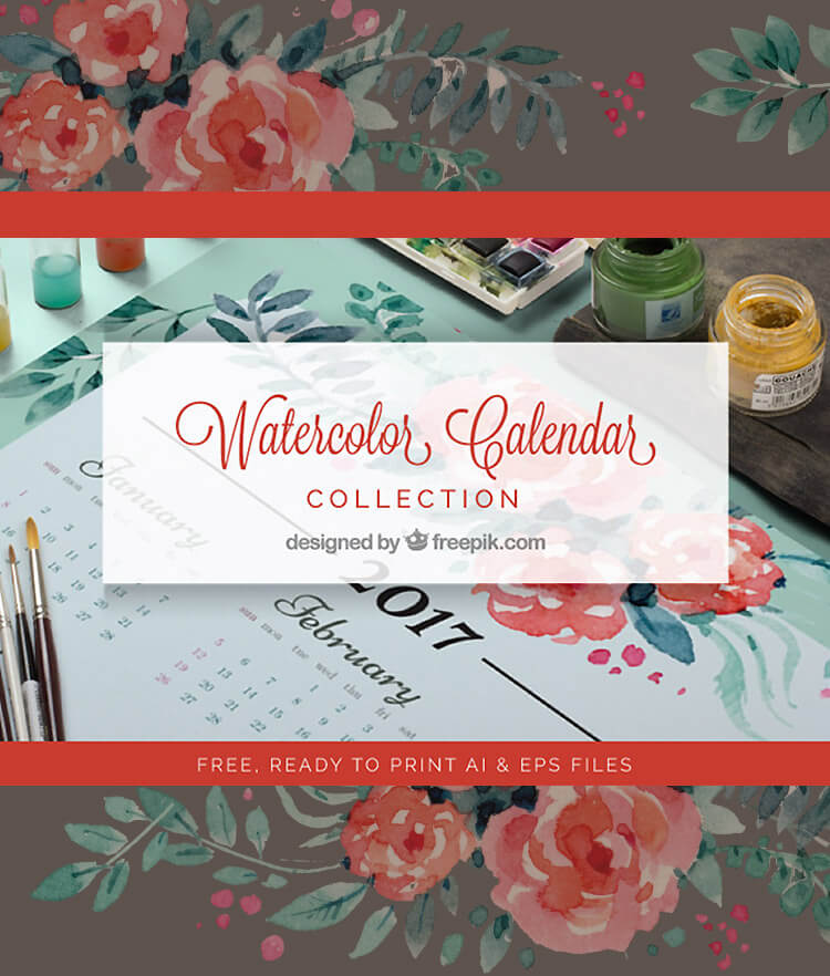 FREE Watercolor Calendar Collection Cover