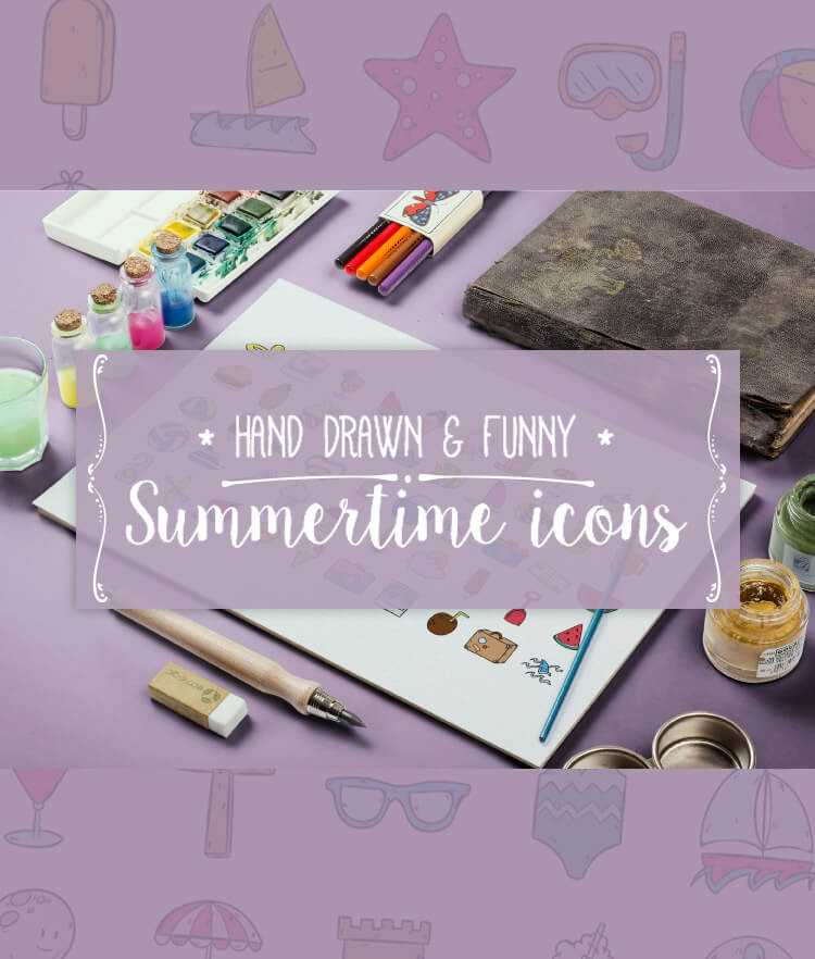 Free 100 Hand drawn summertime icons Cover