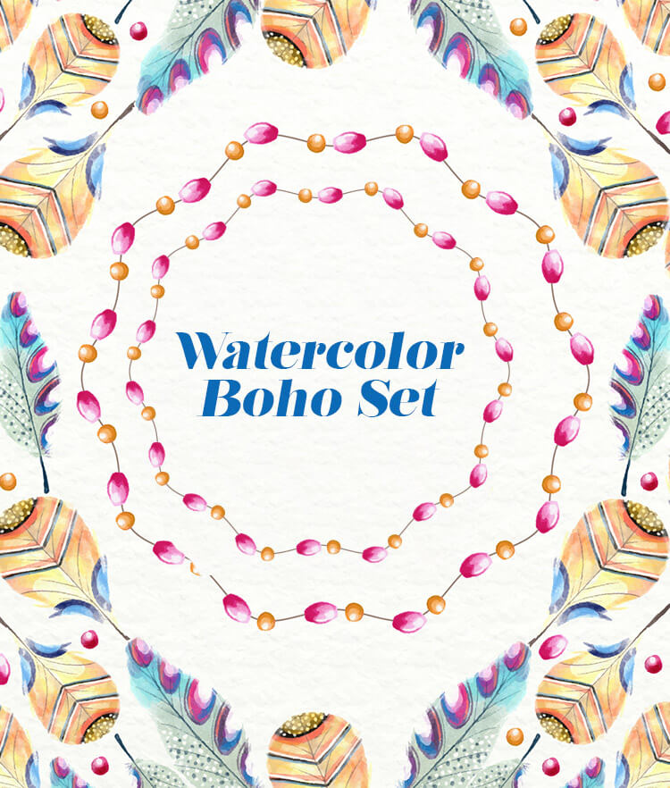 Free Watercolor Boho Set Cover