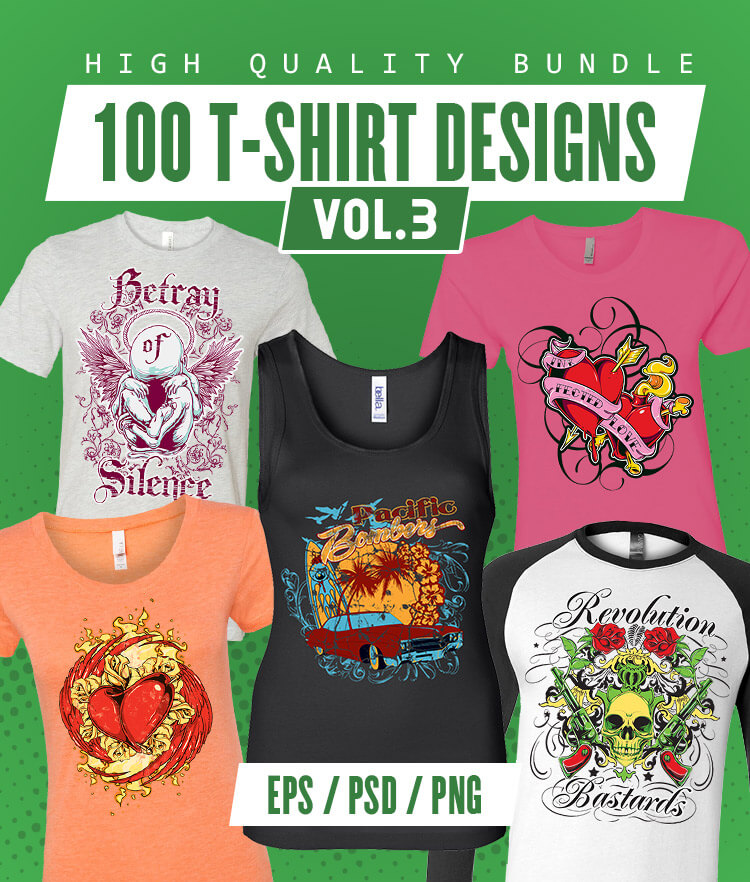 100 T-shirt Designs Vol 3 Cover