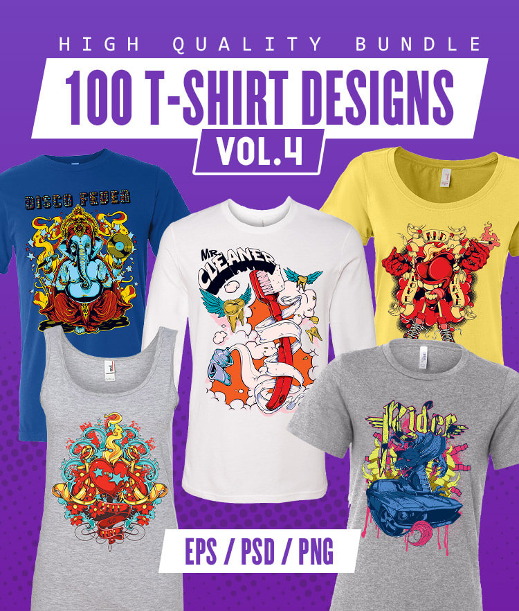 100 T-shirt Designs Vol 4 Cover