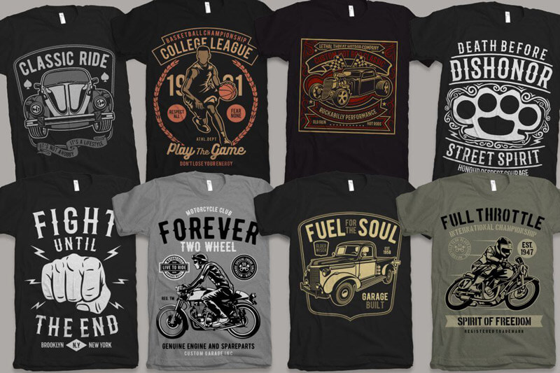 vintage car biker designs - Nadra's Mega Bundle Preview 02