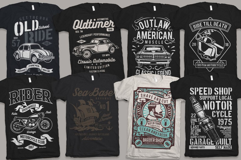 vintage car biker designs - Nadra's Mega Bundle Preview 05