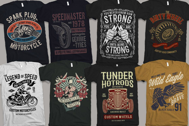 vintage car biker designs - Nadra's Mega Bundle Preview 06