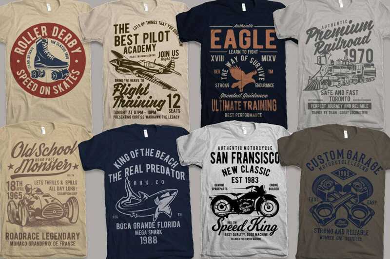 vintage car biker designs - Nadra's Mega Bundle Preview 08