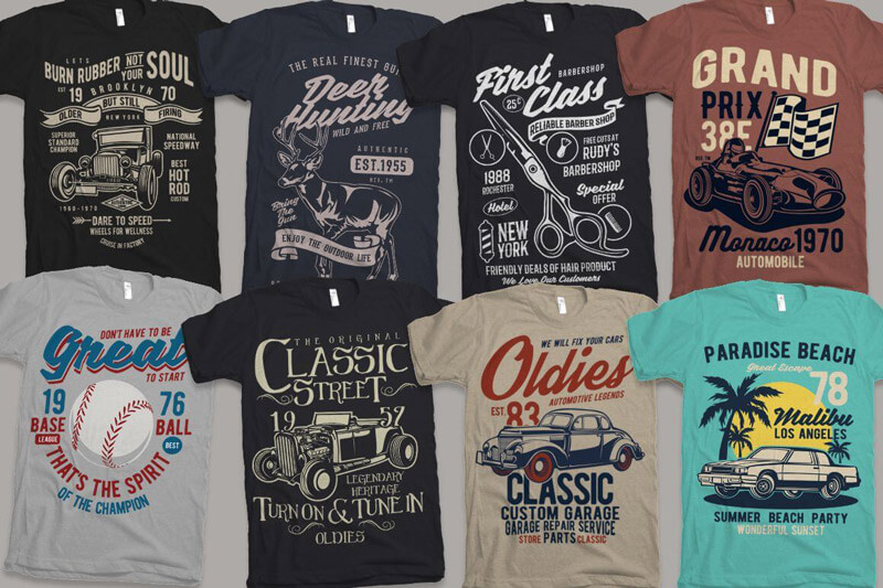 vintage car biker designs - Nadra's Mega Bundle Preview 10
