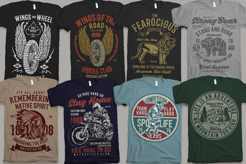 vintage car biker designs - Nadra's Mega Bundle Preview 11