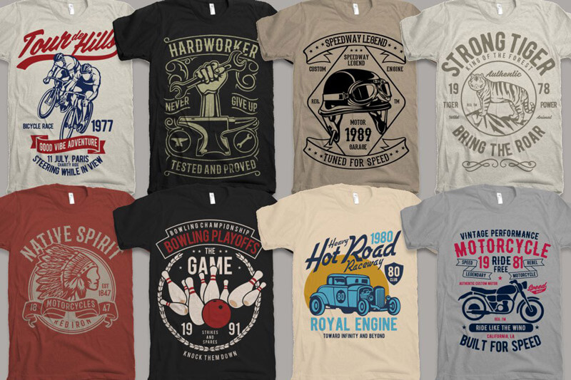vintage car biker designs - Nadra's Mega Bundle Preview 17