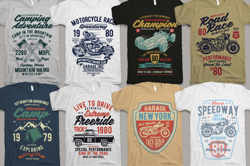 vintage car biker designs - Nadra's Mega Bundle Preview 19