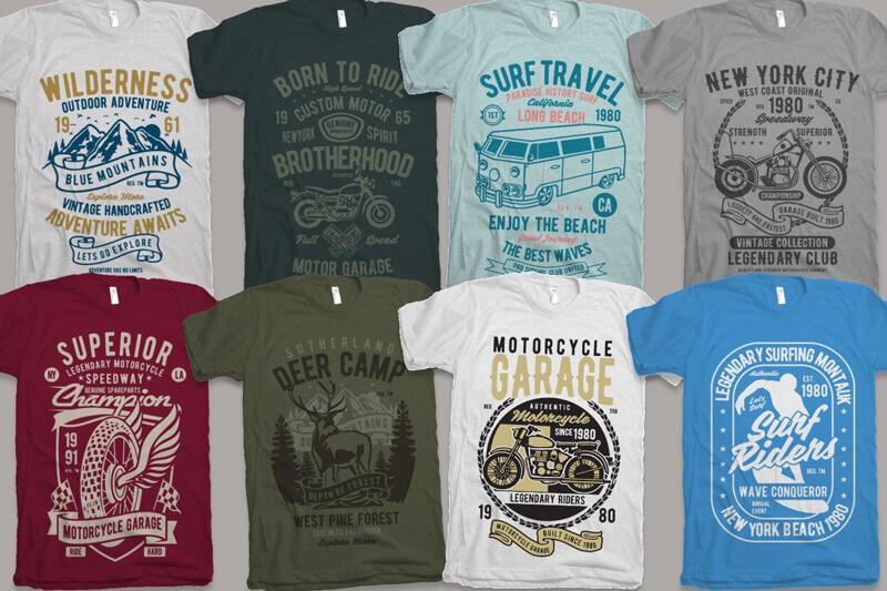 vintage car biker designs - Nadra's Mega Bundle Preview 22