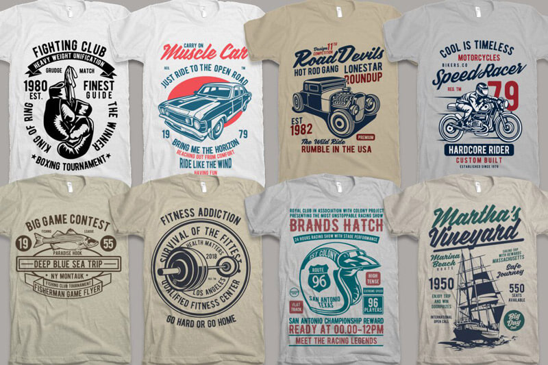 vintage car biker designs - Nadra's Mega Bundle Preview 24