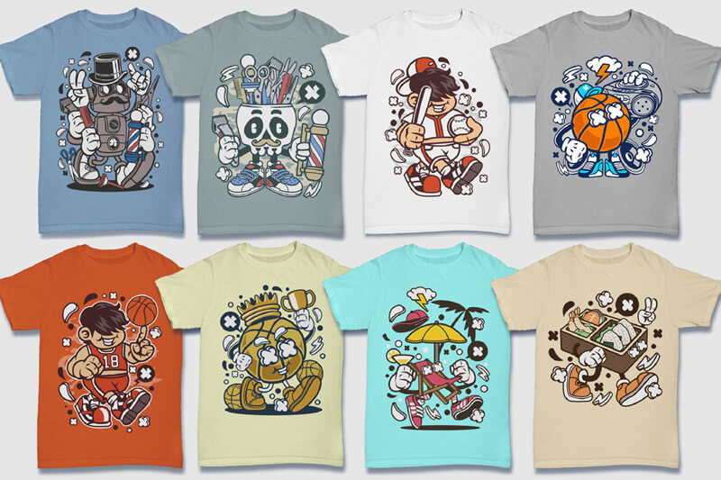 cartoon t-shirt graphics bundle - 152-Tshirt-Designs-Cartoon-Bundle-Part-4-Preview-03