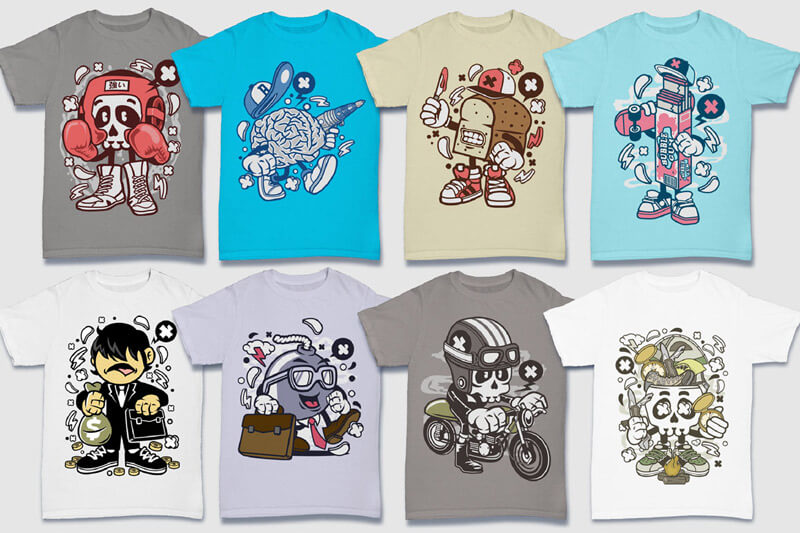 cartoon t-shirt graphics bundle - 152-Tshirt-Designs-Cartoon-Bundle-Part-4-Preview-05