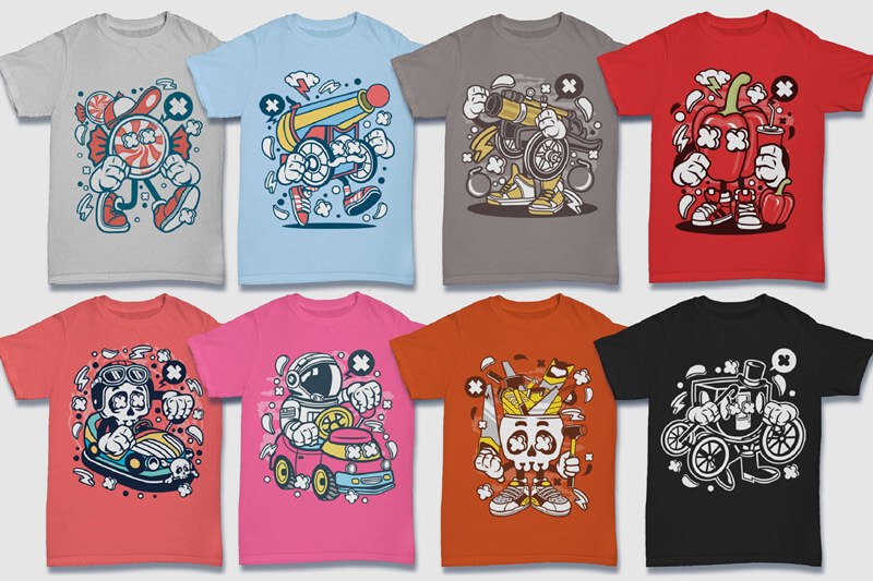 cartoon t-shirt graphics bundle - 152-Tshirt-Designs-Cartoon-Bundle-Part-4-Preview-06