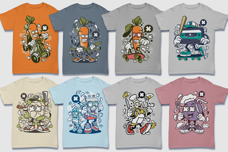 cartoon t-shirt graphics bundle - 152-Tshirt-Designs-Cartoon-Bundle-Part-4-Preview-07