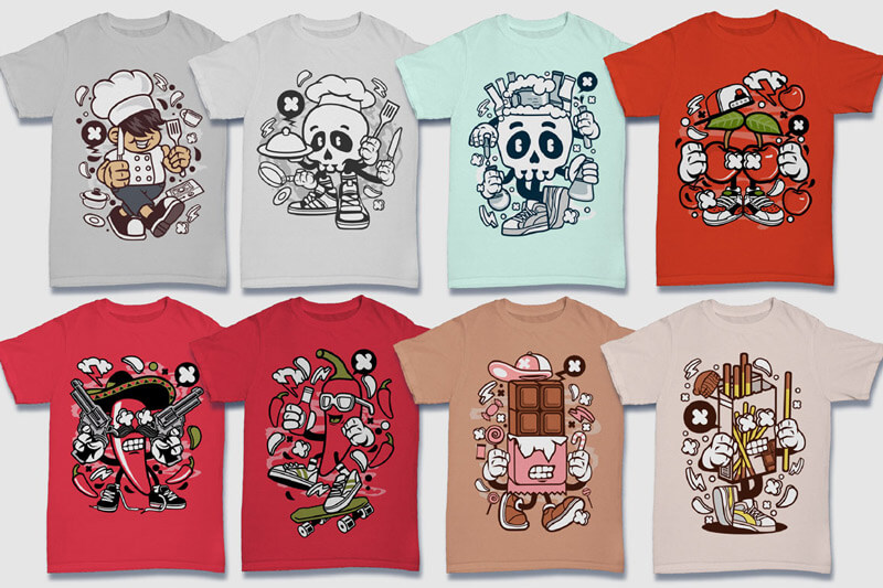 cartoon t-shirt graphics bundle - 152-Tshirt-Designs-Cartoon-Bundle-Part-4-Preview-08