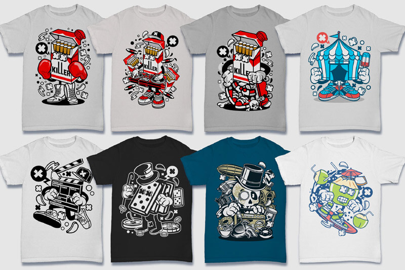 cartoon t-shirt graphics bundle - 152-Tshirt-Designs-Cartoon-Bundle-Part-4-Preview-09