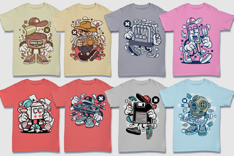 cartoon t-shirt graphics bundle - 152-Tshirt-Designs-Cartoon-Bundle-Part-4-Preview-11