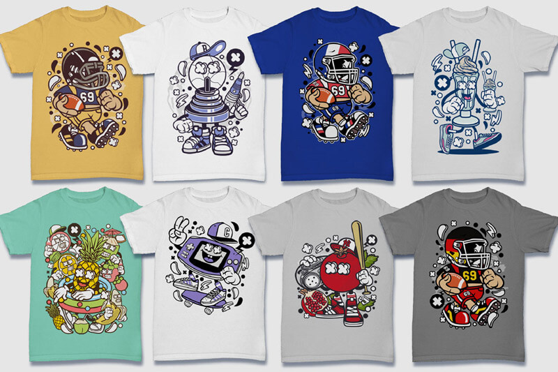 cartoon t-shirt graphics bundle - 152-Tshirt-Designs-Cartoon-Bundle-Part-4-Preview-15