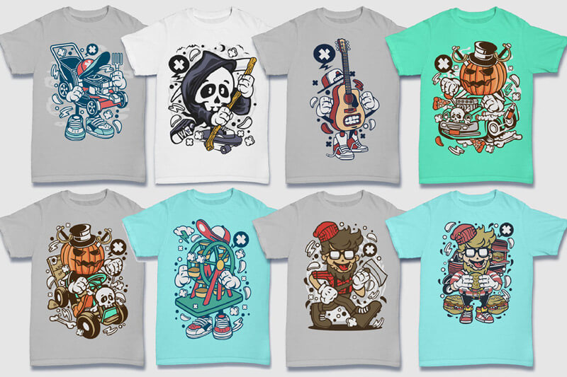 cartoon t-shirt graphics bundle - 152-Tshirt-Designs-Cartoon-Bundle-Part-4-Preview-17