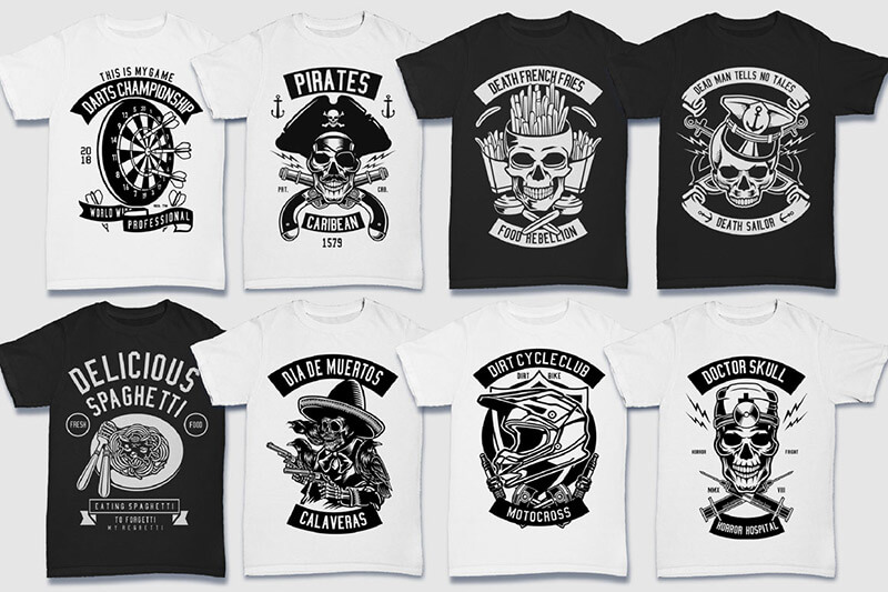200 t-shirt designs bw - 200 Tshirt Designs BW Bundle Preview 07
