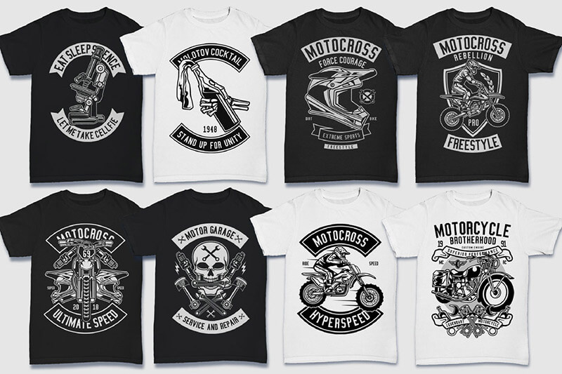 200 t-shirt designs bw - 200 Tshirt Designs BW Bundle Preview 13