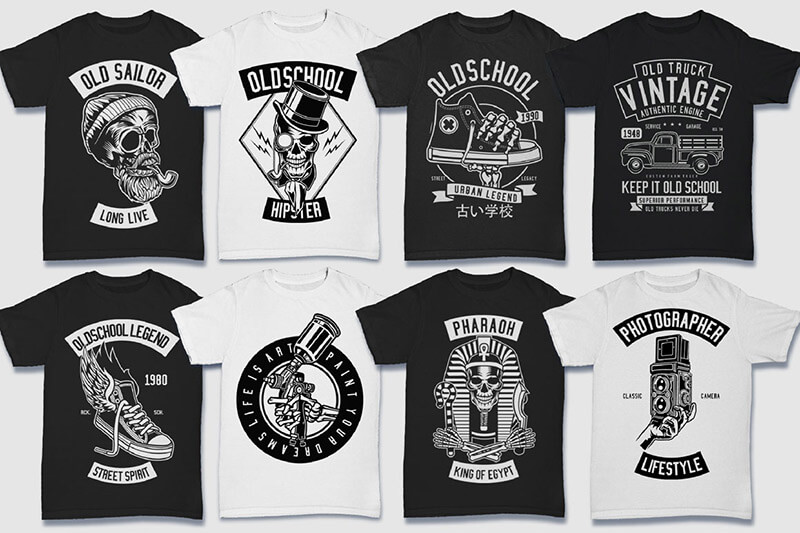 200 t-shirt designs bw - 200 Tshirt Designs BW Bundle Preview 15