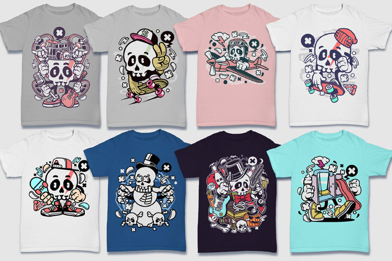 cartoon t-shirt illustrations - Cartoon Vector Part 5 T-shirt Designs Preview 09