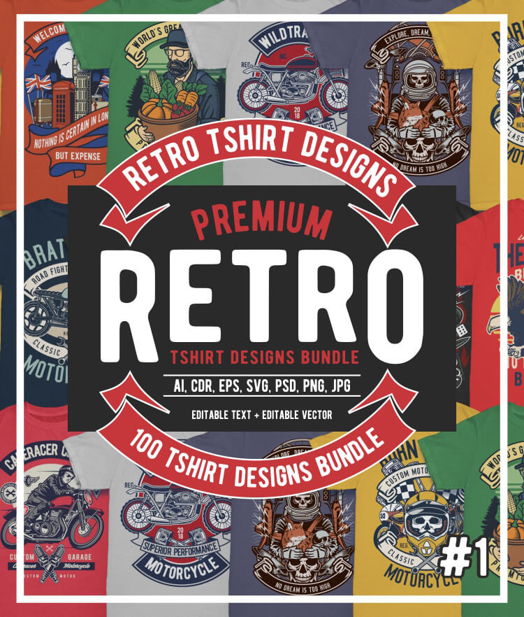 100 Retro T shirt Designs Cover