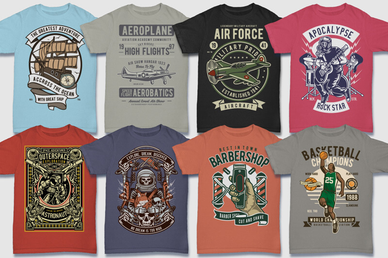 retro t-shirt vectors - retro graphic t-shirt vectors - 100 Retro T shirt Designs Preview 01