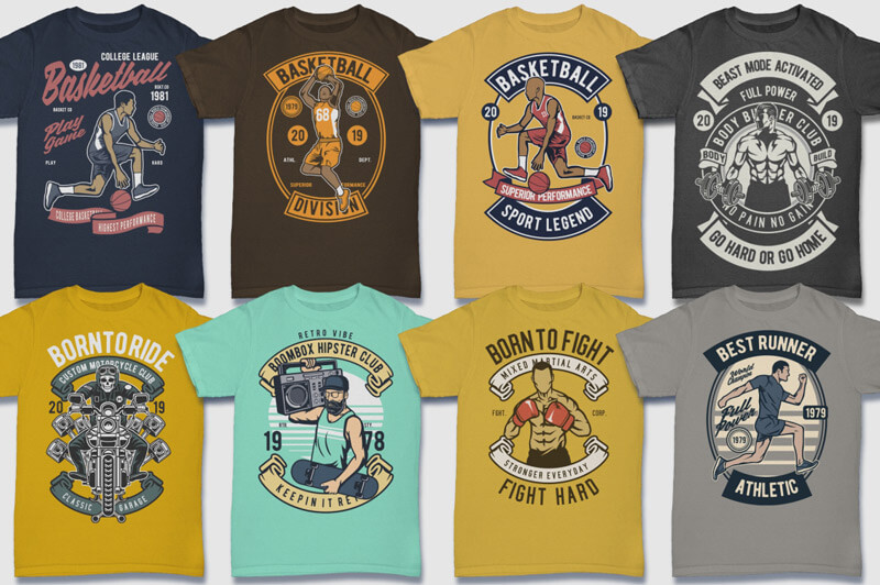 retro graphic t-shirt designs - 100 Retro T-shirt Designs Vol 2 Preview 02