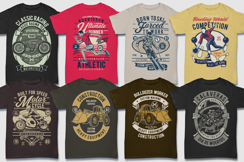 retro graphic t-shirt designs - 100 Retro T-shirt Designs Vol 2 Preview 03
