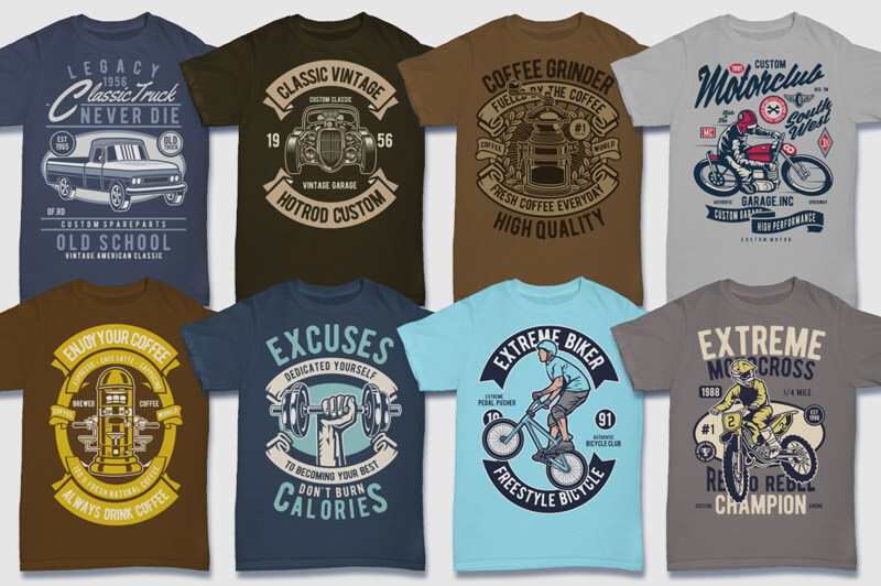 retro graphic t-shirt designs - 100 Retro T-shirt Designs Vol 2 Preview 04
