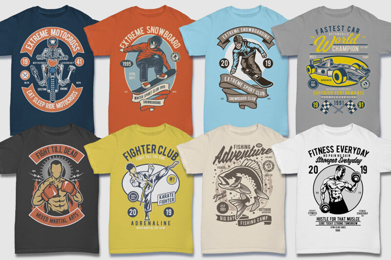 retro graphic t-shirt designs - 100 Retro T-shirt Designs Vol 2 Preview 05