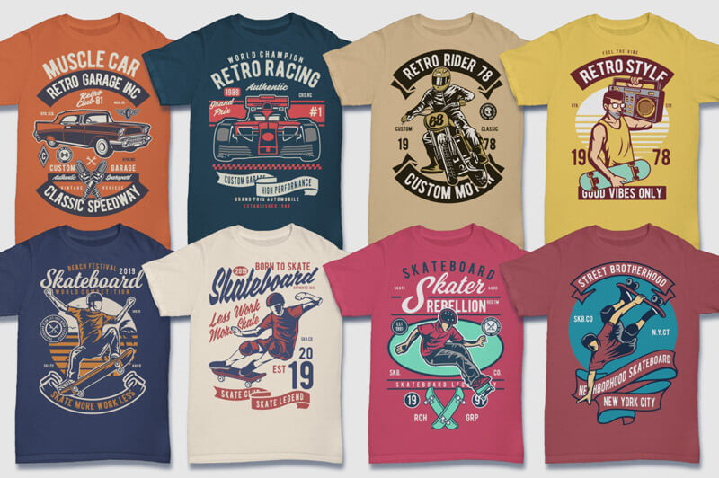 retro graphic t-shirt designs - 100 Retro T-shirt Designs Vol 2 Preview 10