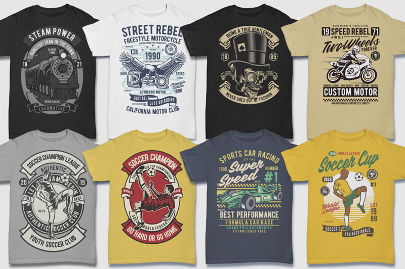 retro graphic t-shirt designs - 100 Retro T-shirt Designs Vol 2 Preview 12