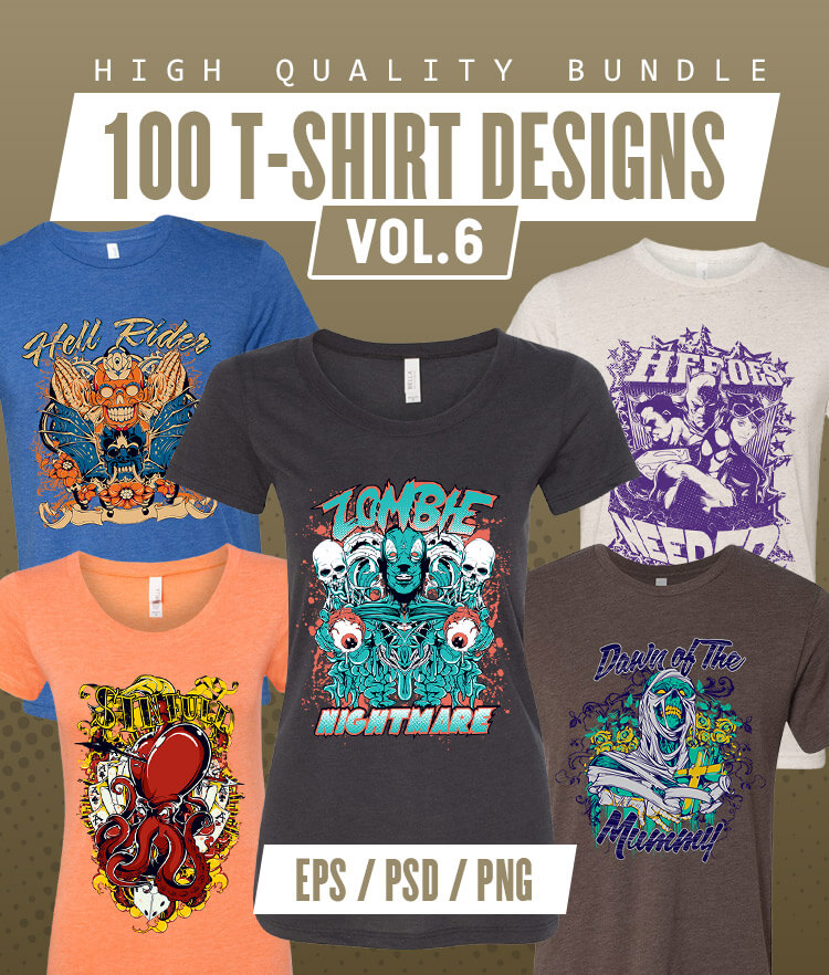 100 T-shirt Designs Vol 6 Cover