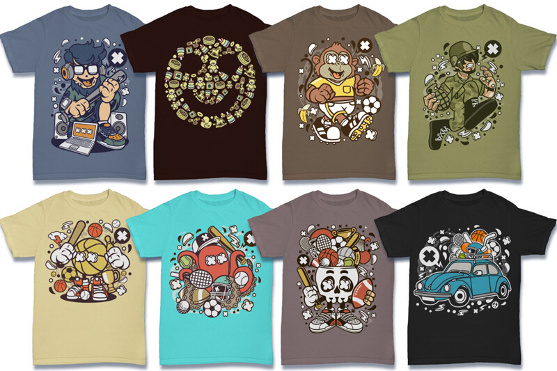 cartoon vector art - cartoon vector t-shirt designs