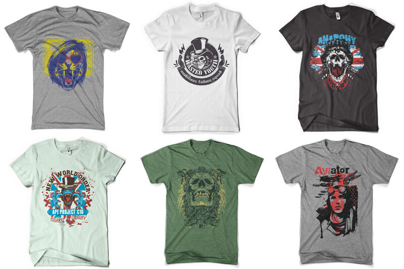 graphic t-shirt design bundle - 100 T-shirt Designs Vol 9 Bundle Preview 01