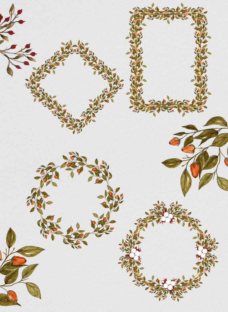watercolor foliage bundle - Foliage Bundle 05