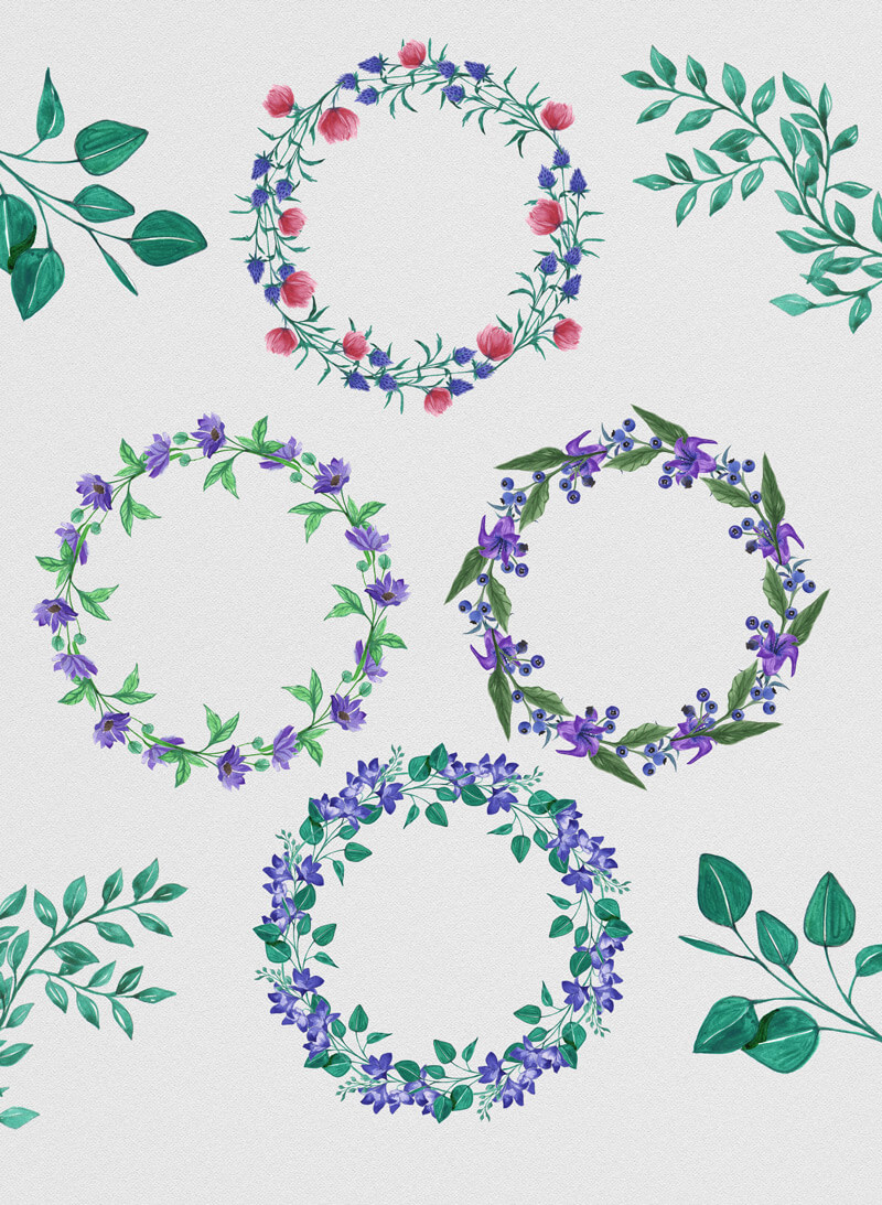 watercolor foliage bundle - Foliage Bundle 07