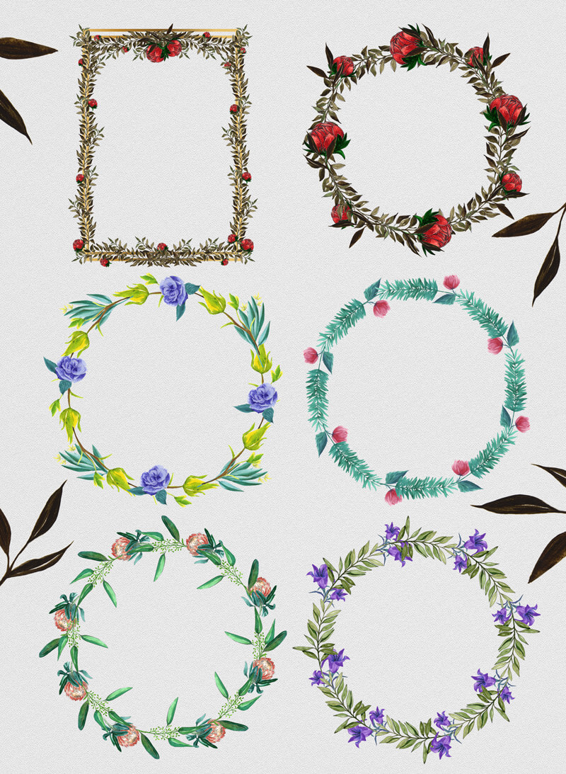 watercolor foliage bundle - Foliage Bundle 08