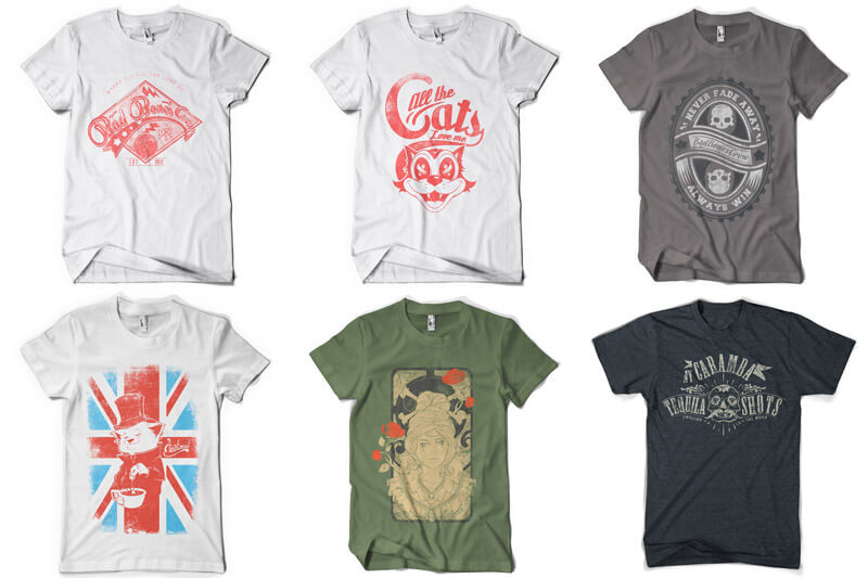 bold t-shirt designs - 100 T-shirt Designs Vol 10 Bundle Preview 01