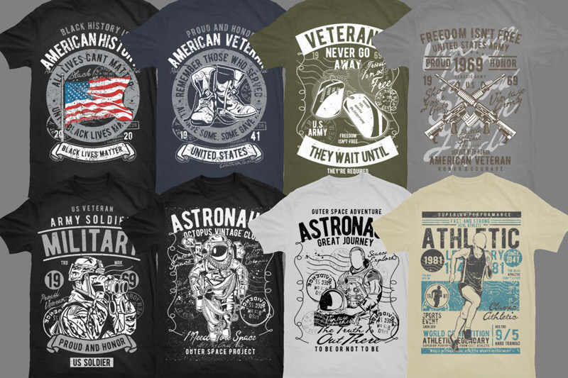vintage t-shirt graphics - Vintade T-shirt Designs Bundle
