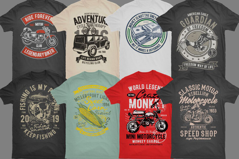 vintage t-shirt graphics - Vintade T-shirt Designs Bundle